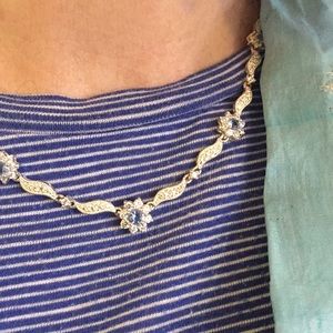 Sterling CZ hinged necklace